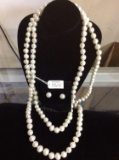 Freshwater Pearl Necklace with Matching Earrings