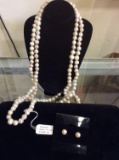 Freshwater Pearl Necklace and Stud Earrings