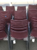 (30) Burgundy Metal and Plastic Stacking Utility Chairs