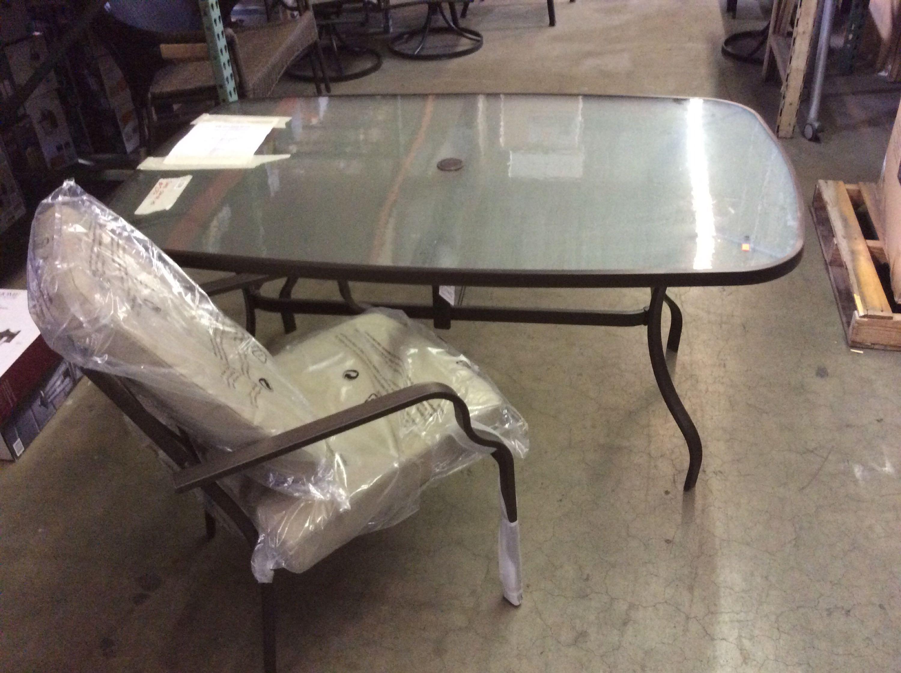Hampton Bay 5 Piece Outdoor Glass Top Dining Set Proxibid