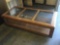 (1) Vintage Glass-Top Wooden Coffee Table on Wheels and (2) Matching End Tables