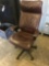 Vintage Maroon Leather Rolling Office Chair