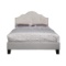 Winston Porter Anchor Bay Upholstered Panel Bed in Cream/Grey