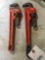 (2) Rigid Adjustable Pipe Wrenches