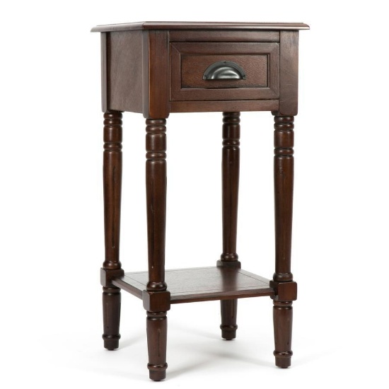 The Eryn Accent End Table in Espresso and Glenlee Square End Table