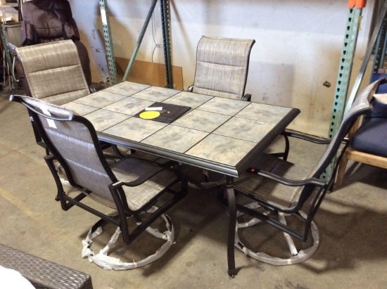 Hampton Bay Outdoor Tiled Table and 4 Chairs