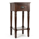 The Eryn Accent End Table in Espresso and Glenlee Square End Table