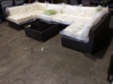 7-Piece Rattan Outdoor Sectional Set w/Bare Cushions