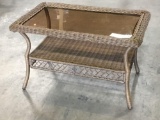Hampton Bay Outdoor Wicker Coffee Table With Glass
