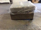 Outdoor Wicker Ottoman w/Cushion