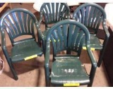 (4) Grosfillex Grean Out Door Plastic Chairs