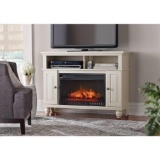 Home Decorators Ashurst 46in. Media Console Infrared Electric Fireplace in Washed Linen Finish