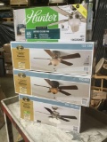 (4) Assorted Small Room Ceiling Fans By Hampton Bay and Hunter