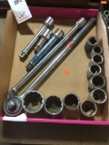 Lot of Assorted Extension Bars, Ratchet and Sockets