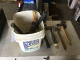 Bucket of Assorted Hammers