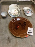 Lot of Assorted China with Pottery Platter
