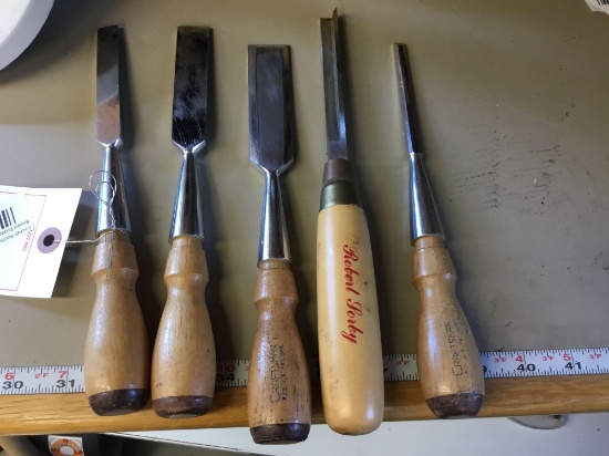 (5) Assorted Chisels in Various Shapes/Sizes