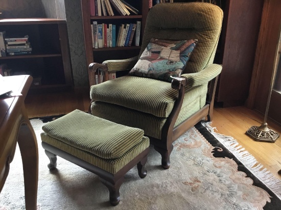 Vintage Armchair with Matching Ottoman