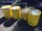 (4) Large Yellow Chemical Waste Cans