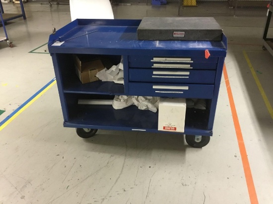 Rolling Industrial Work Bench w/Mojave Granite Surface Plate