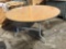 (3) Round Wooden Folding Utility Tables