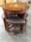 Round Wooden Chess Board Pedestal Table w/Matching Chairs