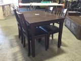 Brown Wooden Dining Table w/Matching Chairs