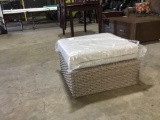 Wicker Ottoman w/Removable Cushion