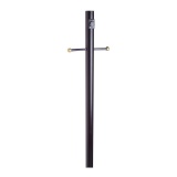 Outdoor Lamp Post with Cross Arm and Outlet, Black