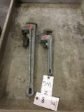 (2) Pipe Wrenches With Aluminum Handles