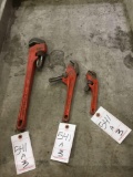 (3) Various Sized Pipe Wrenches