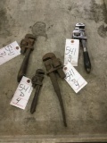 (4) Various Pipe Wrenches