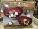 (2) Decorative Serving Bowl Sets