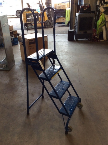 Blue Ballymore 4 Step Rolling Safety Ladder