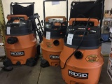 (3) Ridgid Wet/Dry Vacuums