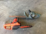 (1) Black and Decker 16in Electric Hedger and (1) HomeLite XEL 8in Electric Chain Saw