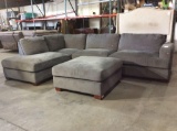 Grey (2) Piece Chase Sectional Couch with Ottoman