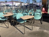 Lot of Blue Faux-Retro School Desks