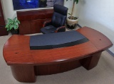 8ft. Chicago Executive Deluxe Right Return Brown Walnut Desk