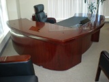 7ft. Chicago Executive Deluxe Right Hand Return Enriched Walnut Desk