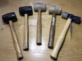 (5) Assorted Rubber Mallets