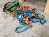 Lot of Tie Down Ratchet Straps, Rope, Chain and Locking Cable