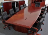 Baltimore 16ft. Enriched Walnut Boat Shape Conference Table