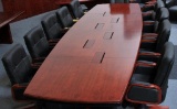 14ft. Los Angeles Enriched Walnut Boat Shape Conference Table