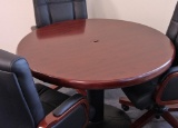 38in. Seattle Round Meeting Table in Brown Walnut