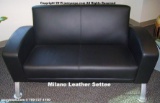 Milano Settee Sofa in Black Leather