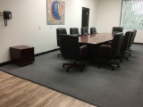 14ft. Los Angeles Conference Table, 10 Mid-Back Chairs and 2 drawer stand alone locking cabinet