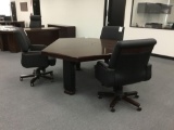 Birmingham 6' Brown Walnut Meeting Table w/6 Mid Back Chairs