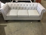 Trevino Chesetfield Grey Upholstery Sofa