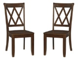 (4) Standard Furniture Vintage Sienna Brown X-Back Side Chairs ***(2) CHAIRS PER BOX***